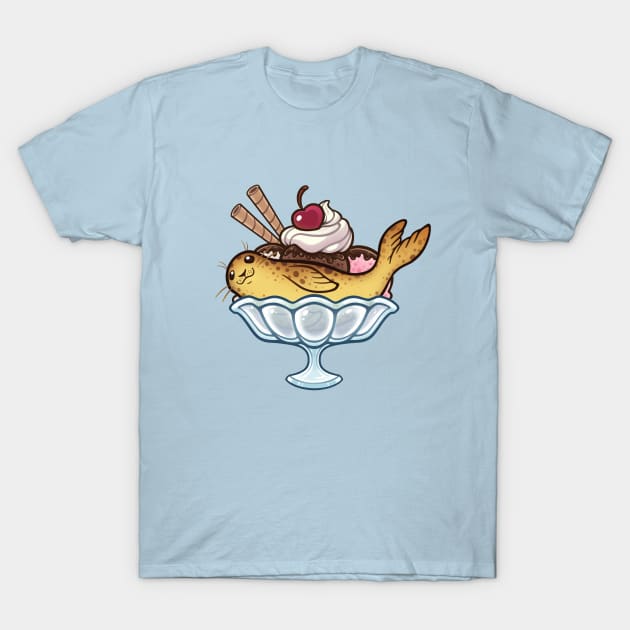 Banana Seal Sundae T-Shirt by DoomedDreamer